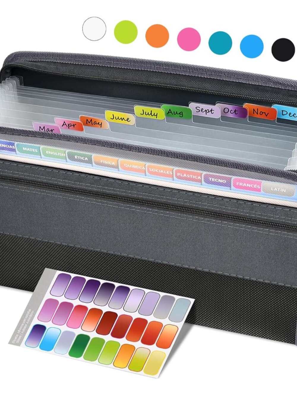 Accordion File Organizer with Zipper, 12 Pocket Expanding File Folder